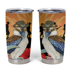 Australia Kookaburra ANZAC Day Tumbler Cup Rising Sun 25th April Poppy Eucalyptus Blossoms - Aussie Hoodie