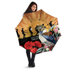 Australia Kookaburra ANZAC Day Umbrella Rising Sun 25th April Poppy Eucalyptus Blossoms - Aussie Hoodie