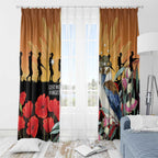 Australia Kookaburra ANZAC Day Window Curtain Rising Sun 25th April Poppy Eucalyptus Blossoms - Aussie Hoodie