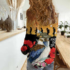 Australia Kookaburra ANZAC Day Women Casual Shirt Rising Sun 25th April Poppy Eucalyptus Blossoms - Aussie Hoodie