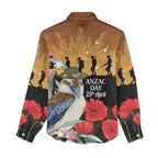 Australia Kookaburra ANZAC Day Women Casual Shirt Rising Sun 25th April Poppy Eucalyptus Blossoms - Aussie Hoodie