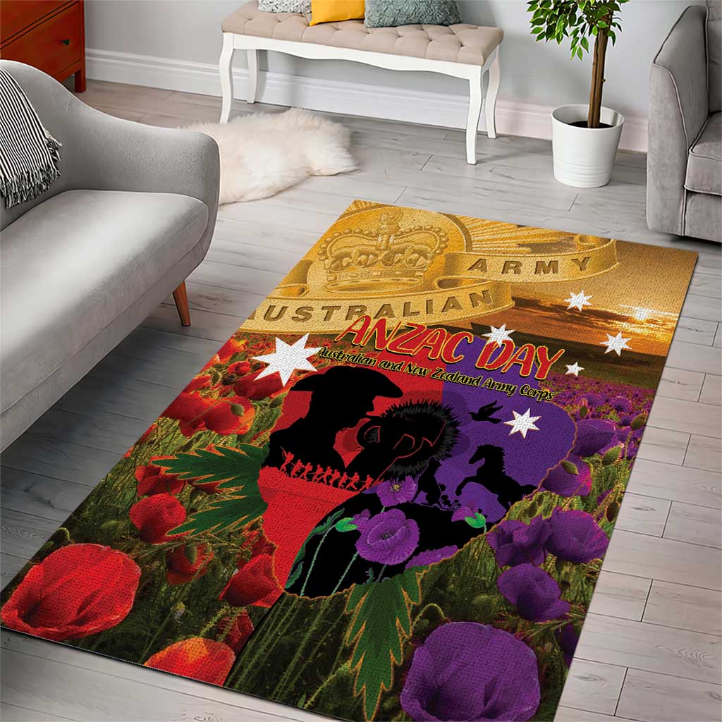 Australia ANZAC Day Area Rug Australian Army Animals Lest We Forget