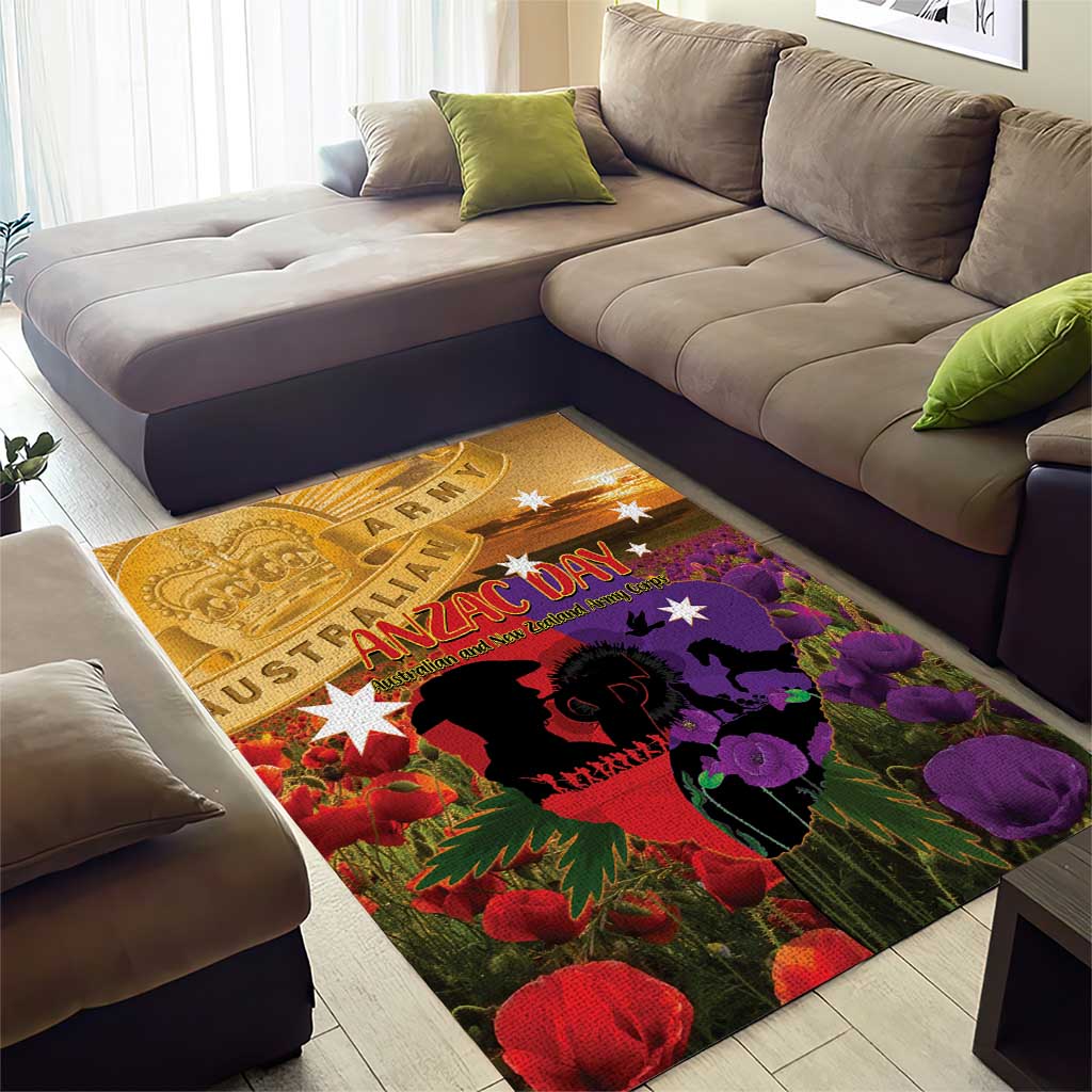 Australia ANZAC Day Area Rug Australian Army Animals Lest We Forget
