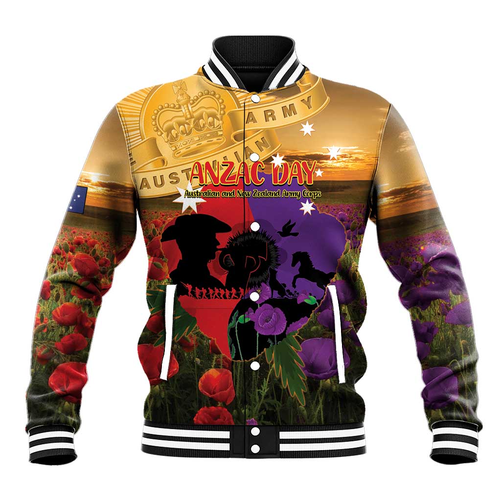Australia ANZAC Day Baseball Jacket Australian Army Animals Lest We Forget