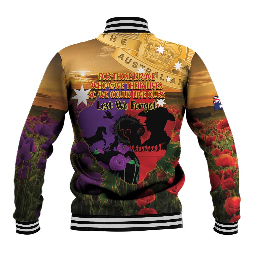 Australia ANZAC Day Baseball Jacket Australian Army Animals Lest We Forget