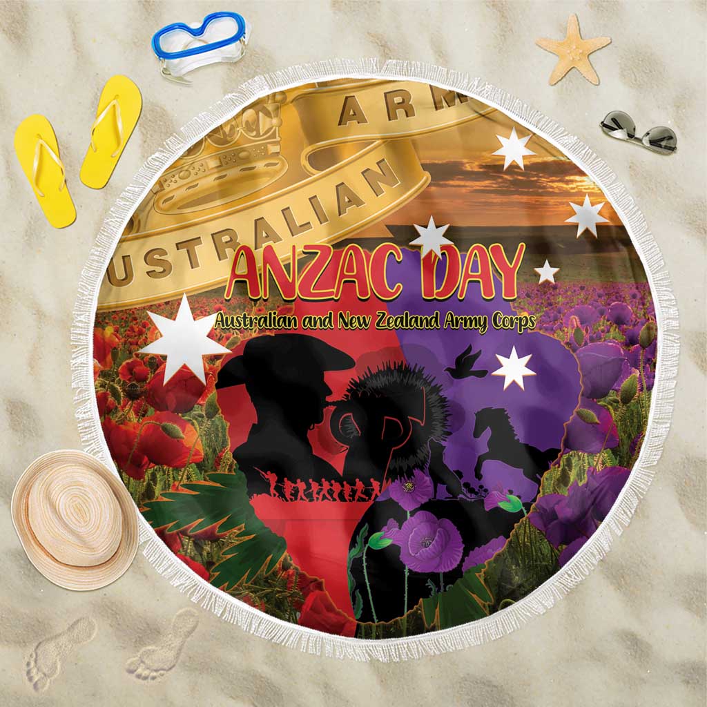 Australia ANZAC Day Beach Blanket Australian Army Animals Lest We Forget
