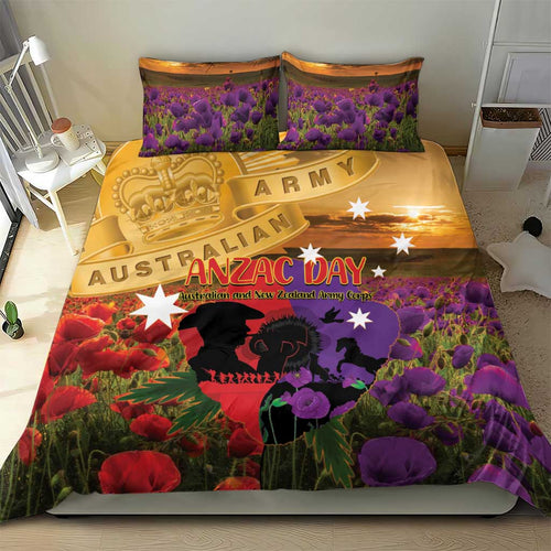 Australia ANZAC Day Bedding Set Australian Army Animals Lest We Forget