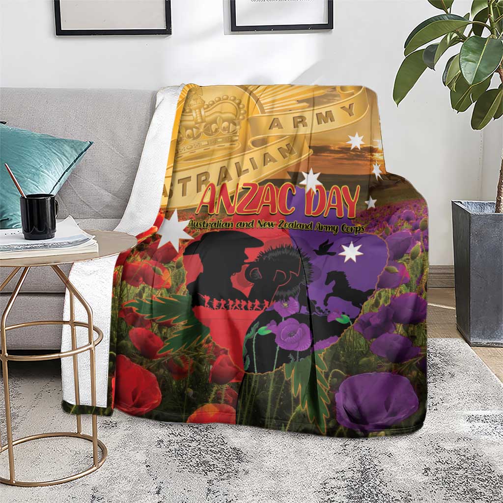 Australia ANZAC Day Blanket Australian Army Animals Lest We Forget