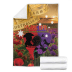 Australia ANZAC Day Blanket Australian Army Animals Lest We Forget