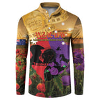 Australia ANZAC Day Button Sweatshirt Australian Army Animals Lest We Forget