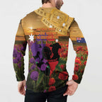 Australia ANZAC Day Button Sweatshirt Australian Army Animals Lest We Forget