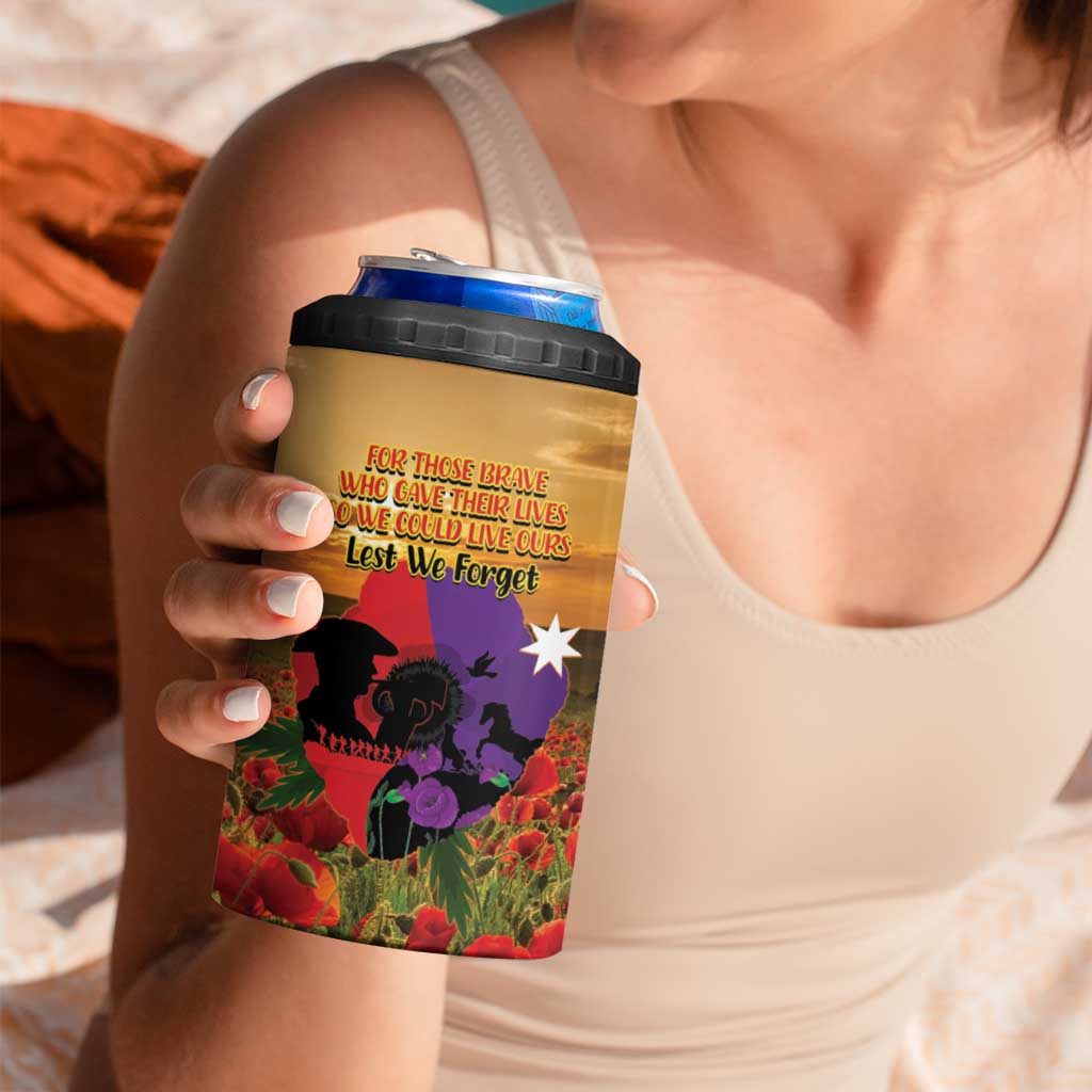Australia ANZAC Day 4 in 1 Can Cooler Tumbler Australian Army Animals Lest We Forget