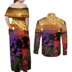 Australia ANZAC Day Couples Matching Off Shoulder Maxi Dress and Long Sleeve Button Shirt Australian Army Animals Lest We Forget