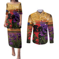 Australia ANZAC Day Couples Matching Puletasi and Long Sleeve Button Shirt Australian Army Animals Lest We Forget