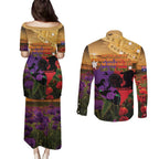 Australia ANZAC Day Couples Matching Puletasi and Long Sleeve Button Shirt Australian Army Animals Lest We Forget