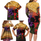Australia ANZAC Day Family Matching Long Sleeve Bodycon Dress and Hawaiian Shirt Australian Army Animals Lest We Forget
