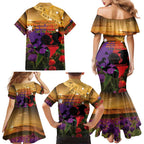 Australia ANZAC Day Family Matching Mermaid Dress and Hawaiian Shirt Australian Army Animals Lest We Forget