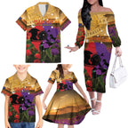 Australia ANZAC Day Family Matching Off The Shoulder Long Sleeve Dress and Hawaiian Shirt Australian Army Animals Lest We Forget