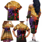 Australia ANZAC Day Family Matching Off The Shoulder Long Sleeve Dress and Hawaiian Shirt Australian Army Animals Lest We Forget