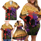 Australia ANZAC Day Family Matching Off Shoulder Short Dress and Hawaiian Shirt Australian Army Animals Lest We Forget