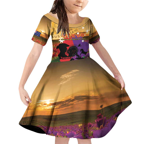 Australia ANZAC Day Family Matching Off Shoulder Short Dress and Hawaiian Shirt Australian Army Animals Lest We Forget