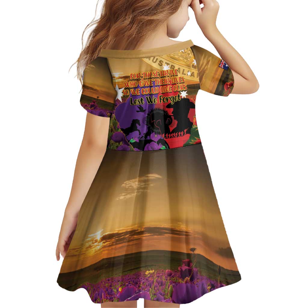 Australia ANZAC Day Family Matching Off Shoulder Short Dress and Hawaiian Shirt Australian Army Animals Lest We Forget