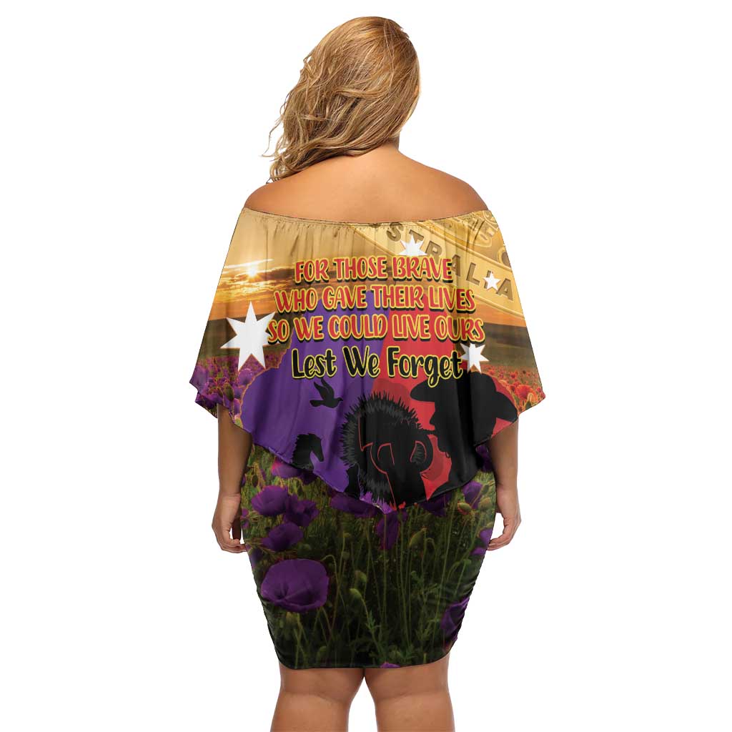 Australia ANZAC Day Family Matching Off Shoulder Short Dress and Hawaiian Shirt Australian Army Animals Lest We Forget