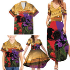 Australia ANZAC Day Family Matching Summer Maxi Dress and Hawaiian Shirt Australian Army Animals Lest We Forget