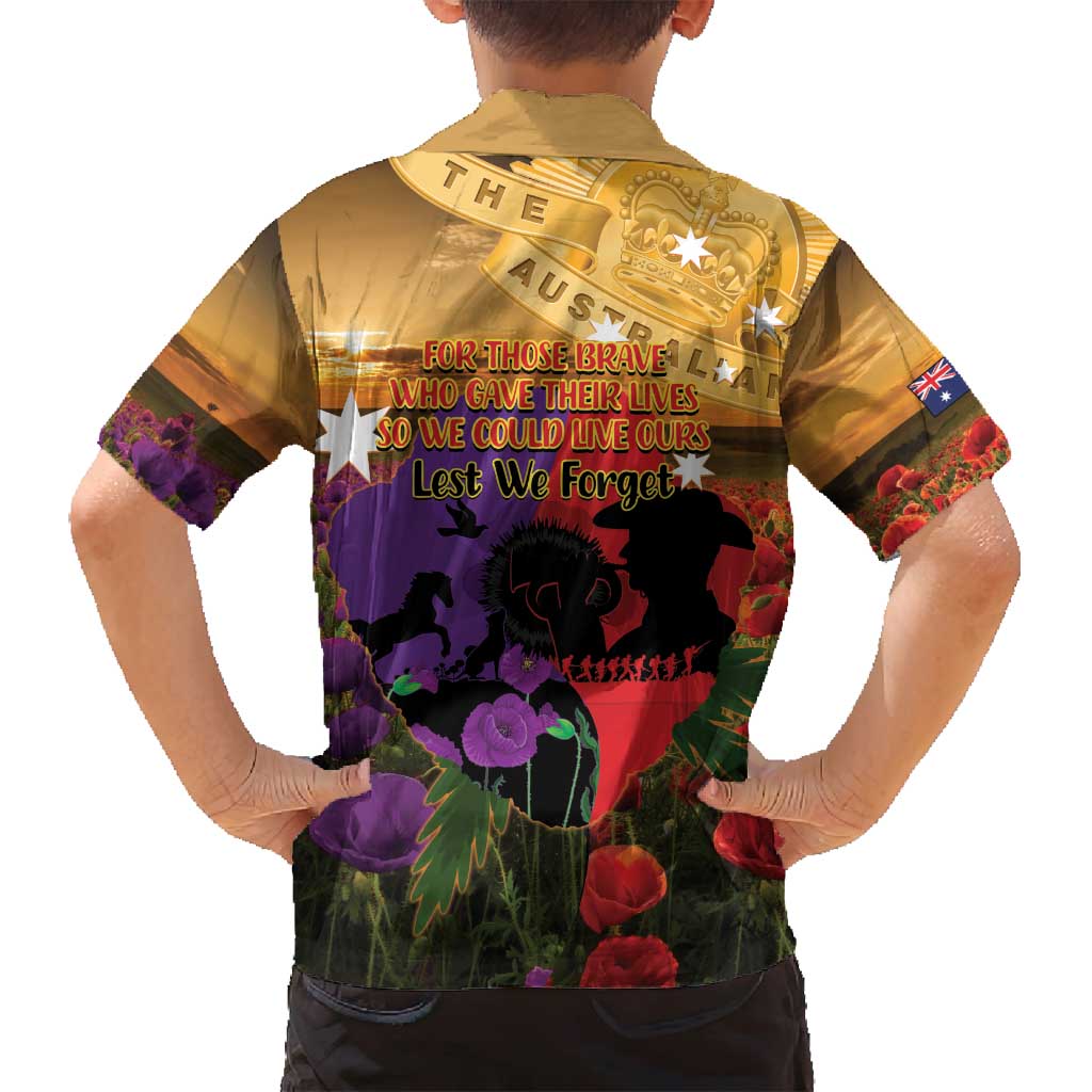 Australia ANZAC Day Family Matching Summer Maxi Dress and Hawaiian Shirt Australian Army Animals Lest We Forget