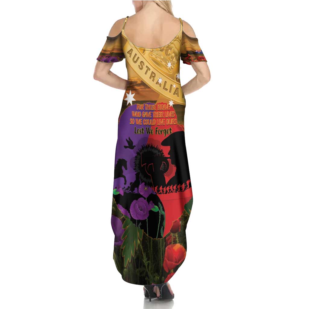 Australia ANZAC Day Family Matching Summer Maxi Dress and Hawaiian Shirt Australian Army Animals Lest We Forget