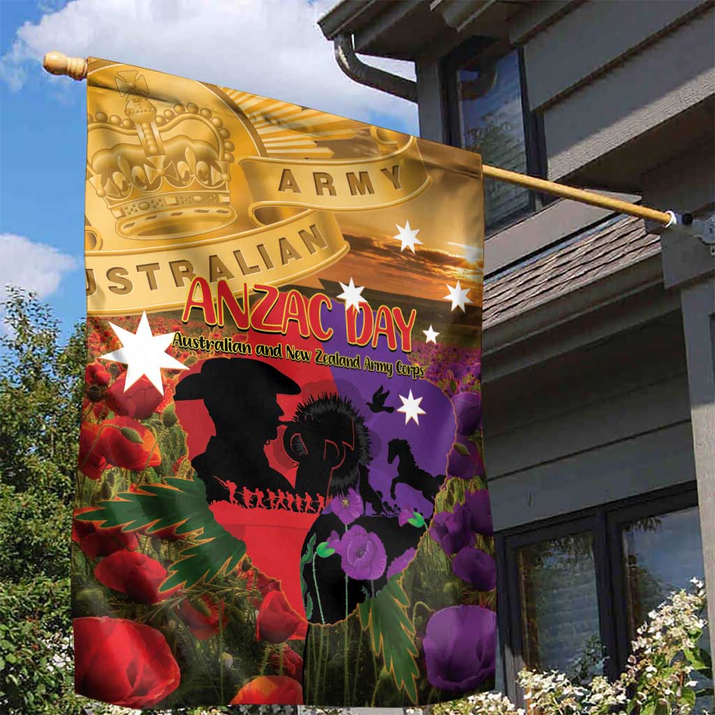 Australia ANZAC Day Garden Flag Australian Army Animals Lest We Forget