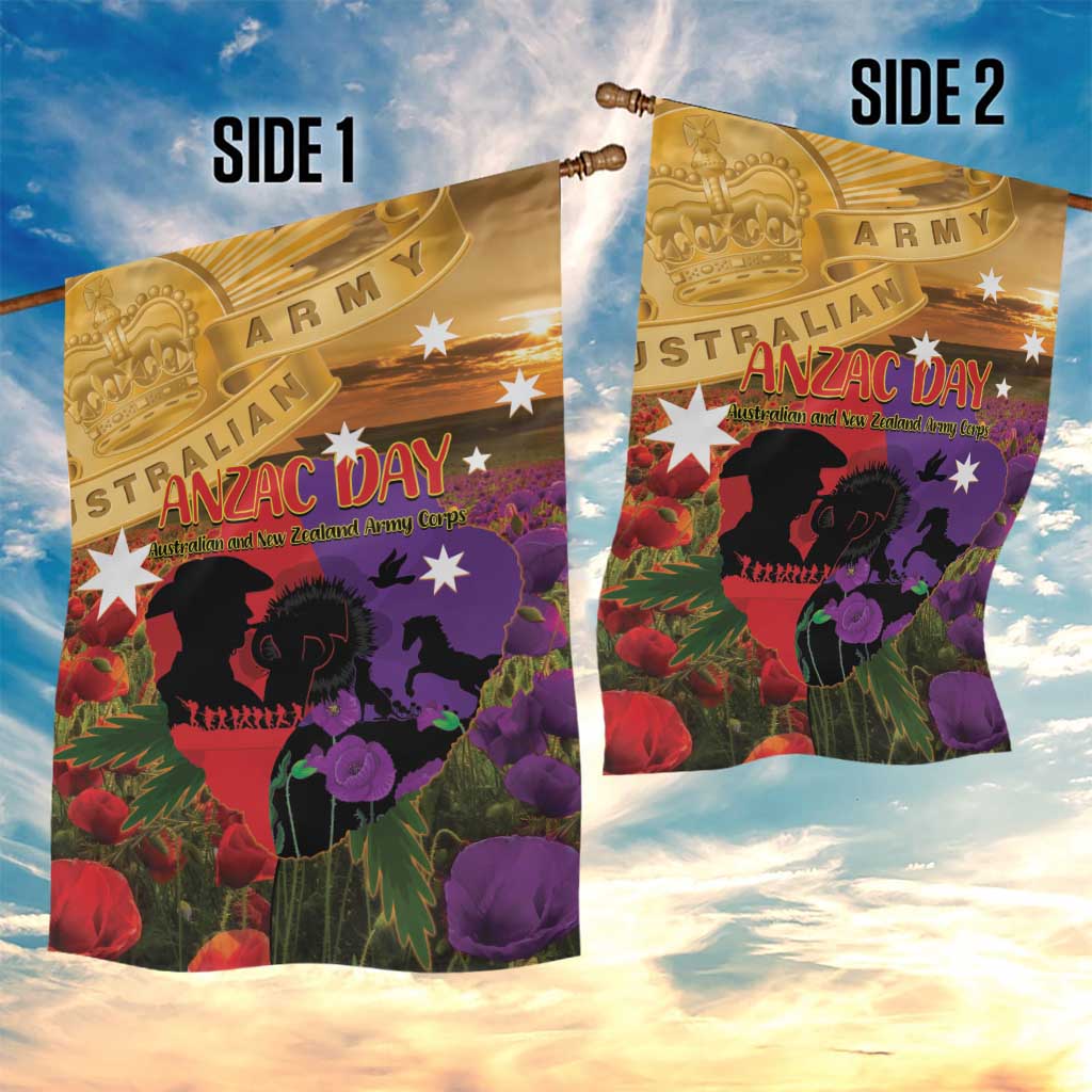 Australia ANZAC Day Garden Flag Australian Army Animals Lest We Forget
