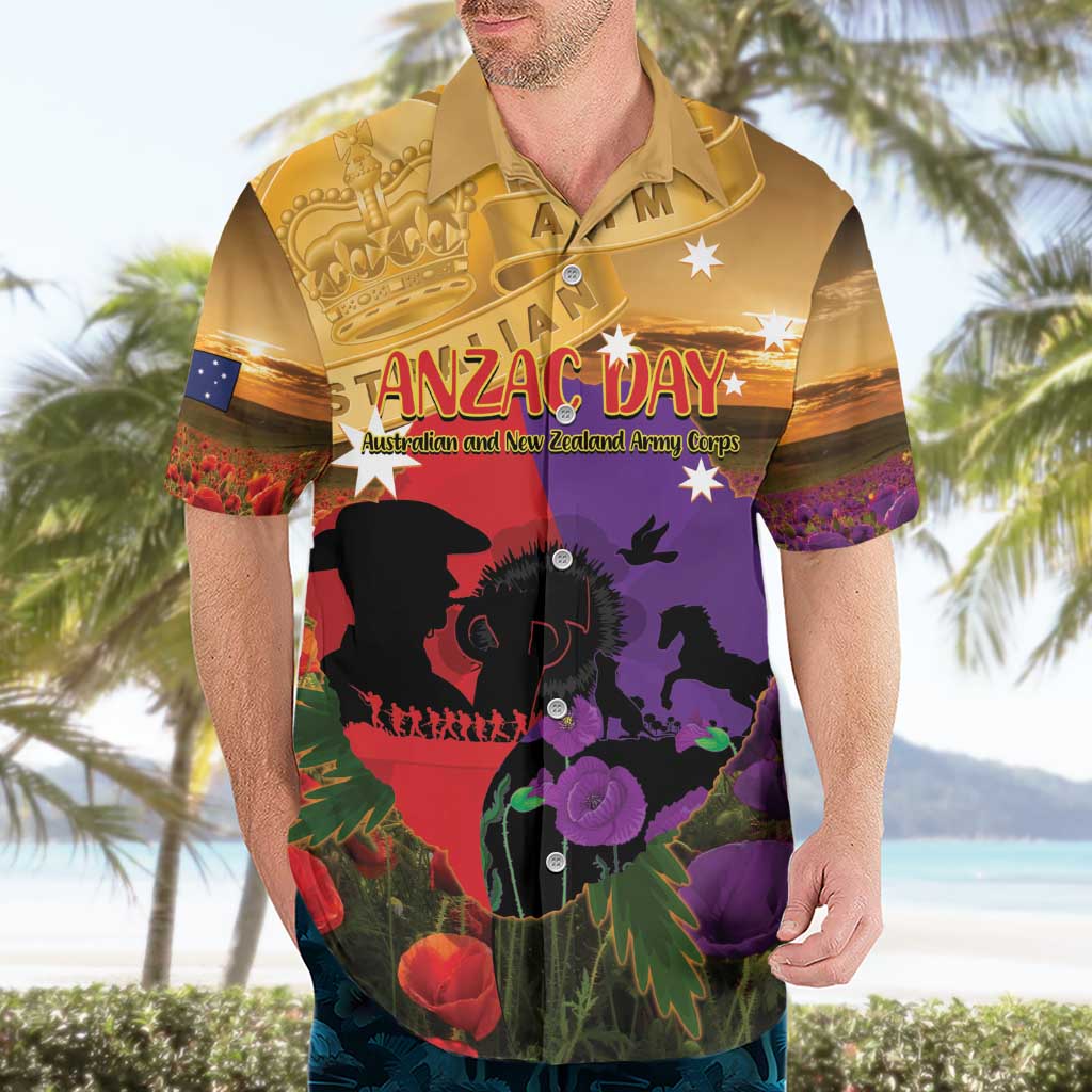 Australia ANZAC Day Hawaiian Shirt Australian Army Animals Lest We Forget