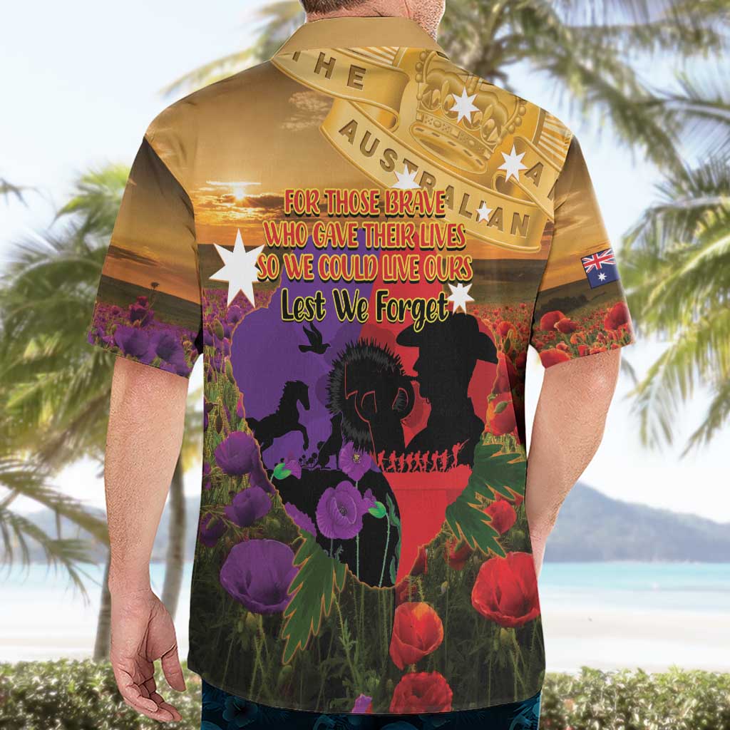 Australia ANZAC Day Hawaiian Shirt Australian Army Animals Lest We Forget