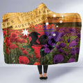 Australia ANZAC Day Hooded Blanket Australian Army Animals Lest We Forget