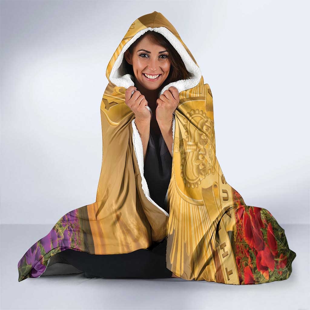 Australia ANZAC Day Hooded Blanket Australian Army Animals Lest We Forget