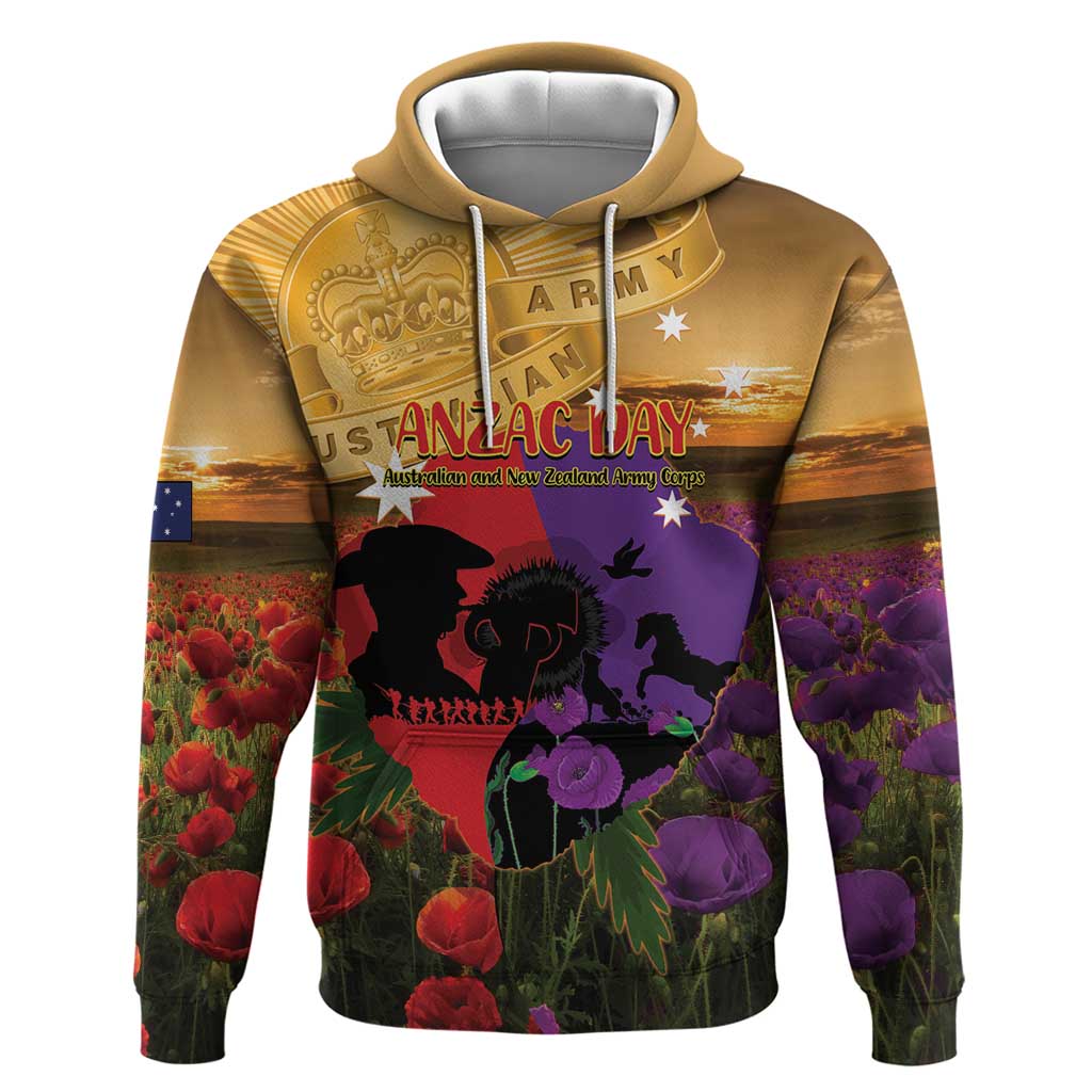 Australia ANZAC Day Hoodie Australian Army Animals Lest We Forget