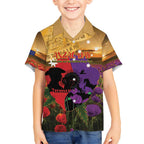 Australia ANZAC Day Kid Hawaiian Shirt Australian Army Animals Lest We Forget