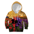 Australia ANZAC Day Kid Hoodie Australian Army Animals Lest We Forget