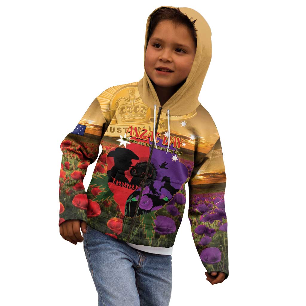 Australia ANZAC Day Kid Hoodie Australian Army Animals Lest We Forget