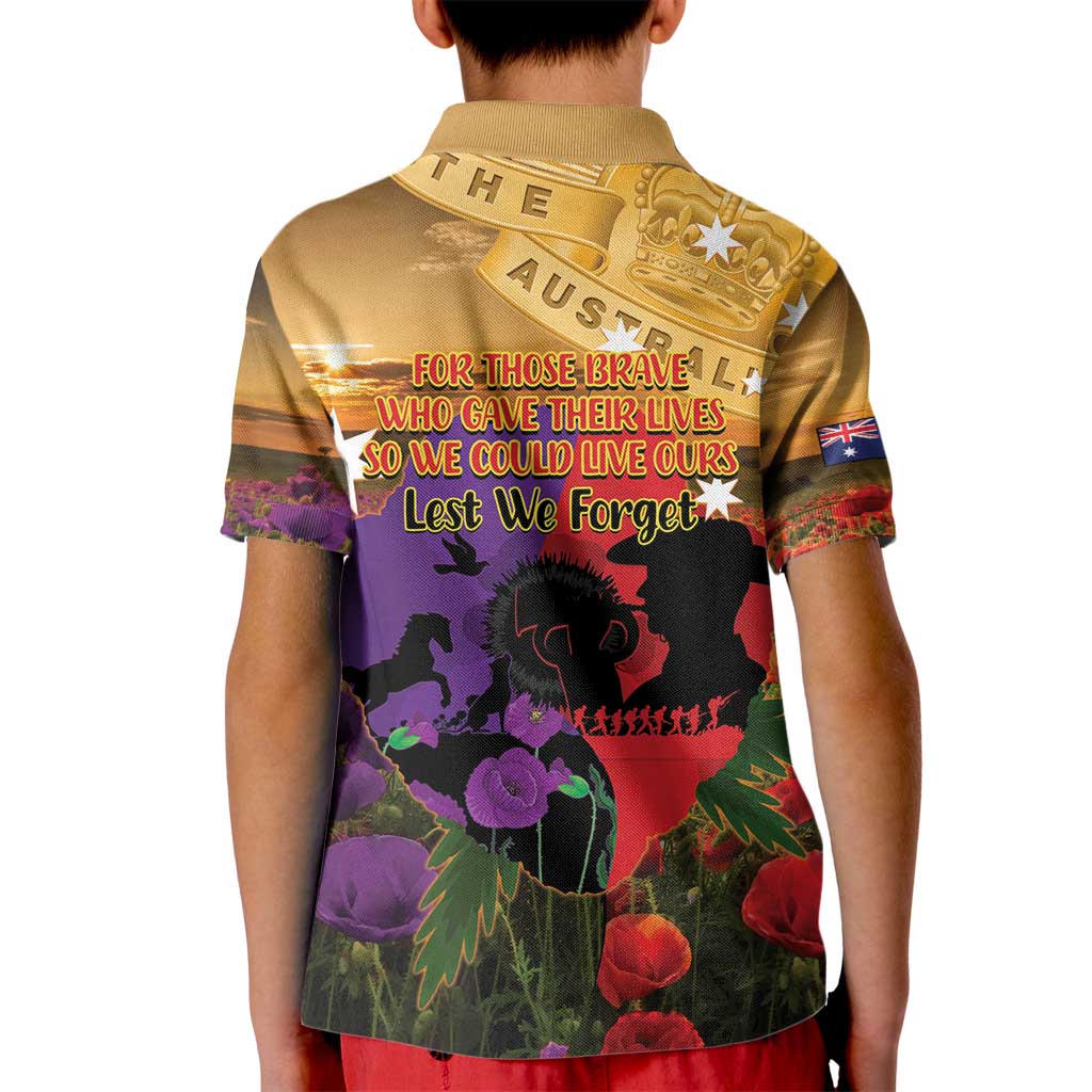 Australia ANZAC Day Kid Polo Shirt Australian Army Animals Lest We Forget