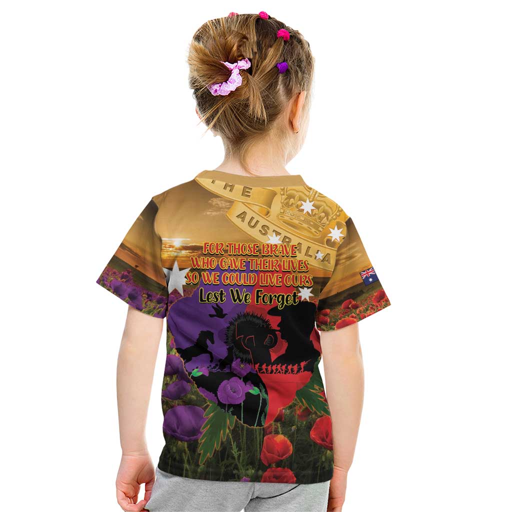 Australia ANZAC Day Kid T Shirt Australian Army Animals Lest We Forget