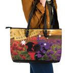 Australia ANZAC Day Leather Tote Bag Australian Army Animals Lest We Forget
