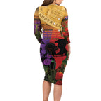 Australia ANZAC Day Long Sleeve Bodycon Dress Australian Army Animals Lest We Forget