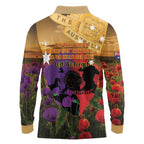 Australia ANZAC Day Long Sleeve Polo Shirt Australian Army Animals Lest We Forget