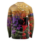 Australia ANZAC Day Long Sleeve Shirt Australian Army Animals Lest We Forget