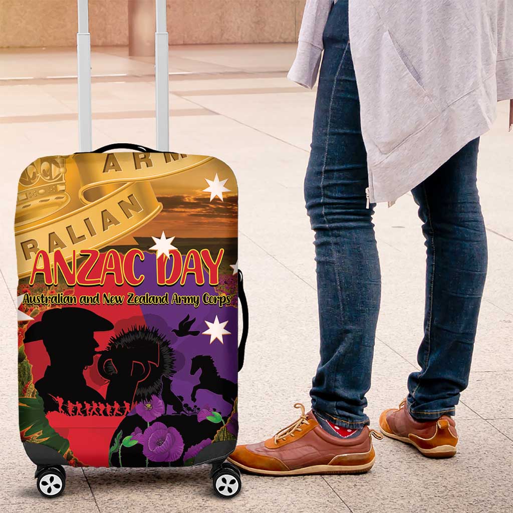 Australia ANZAC Day Luggage Cover Australian Army Animals Lest We Forget