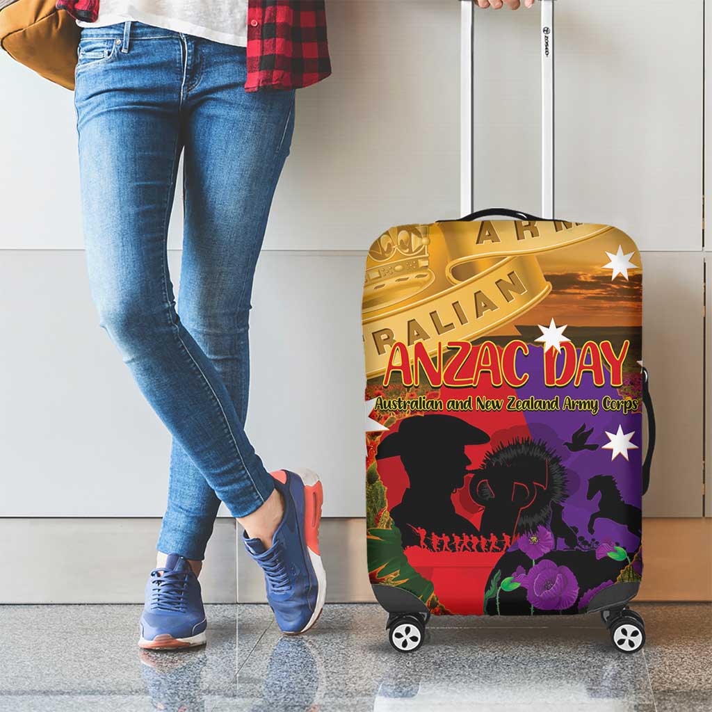 Australia ANZAC Day Luggage Cover Australian Army Animals Lest We Forget