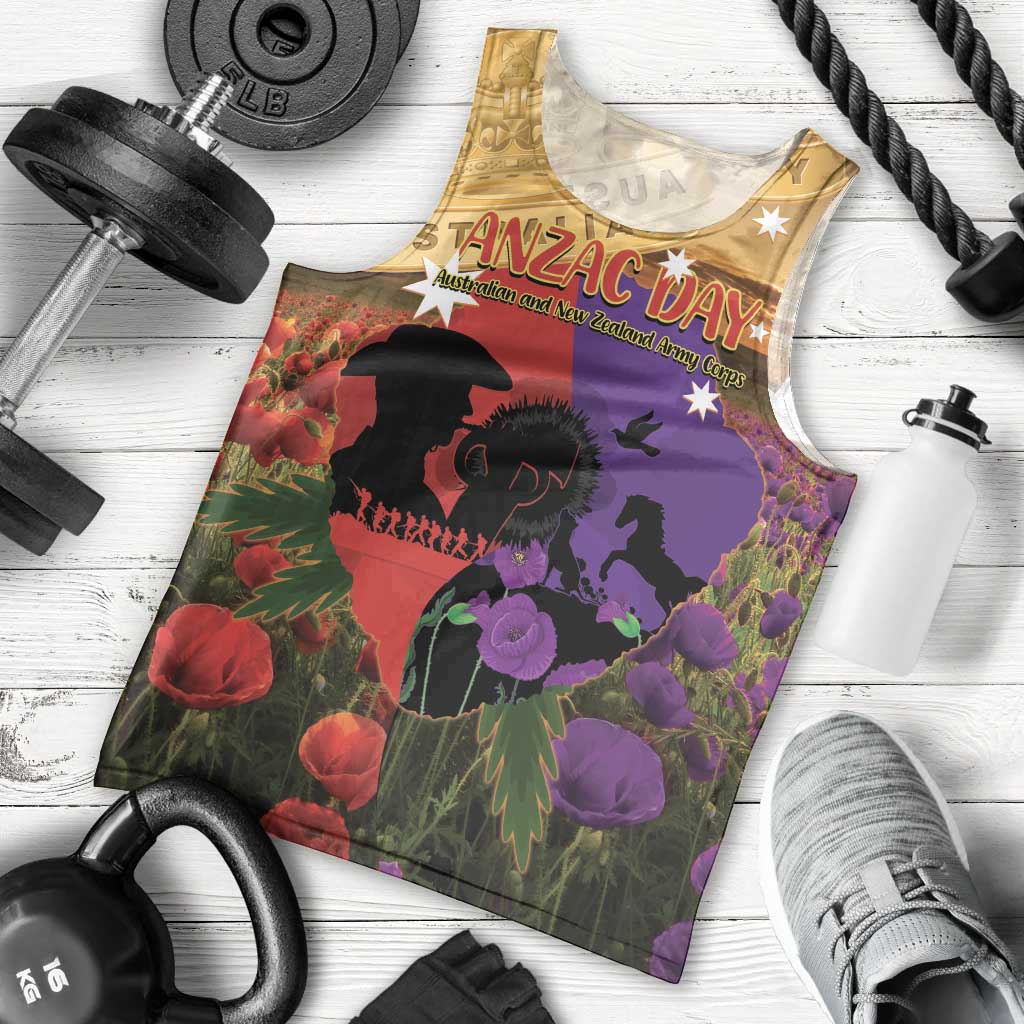Australia ANZAC Day Men Tank Top Australian Army Animals Lest We Forget