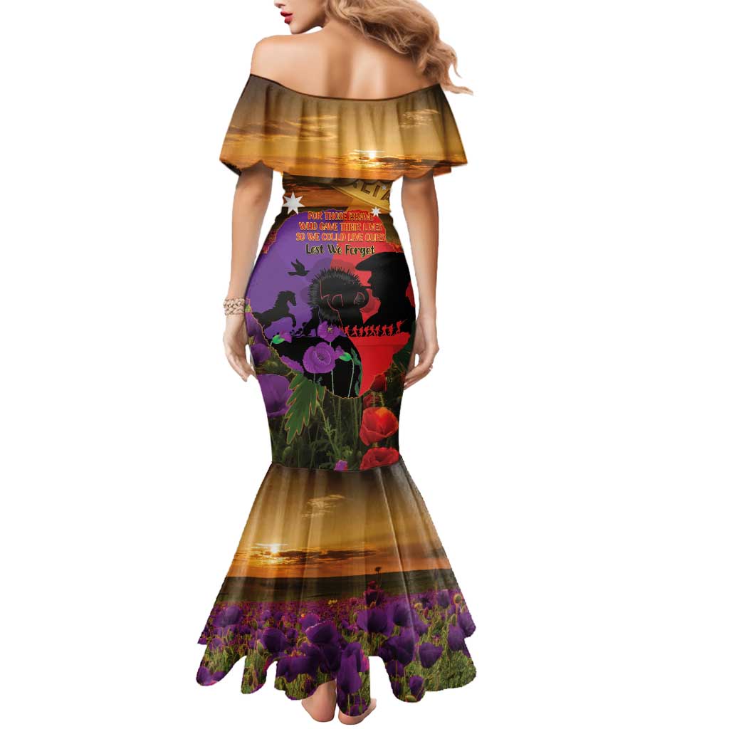 Australia ANZAC Day Mermaid Dress Australian Army Animals Lest We Forget